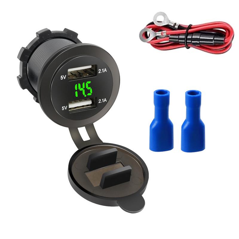 12V-24V Dual Usb4.2A Car Fast Charging Lighter Sleeve Car Fast Charger Jack Socket for Automobile Ship Aircraft Tanker Truck