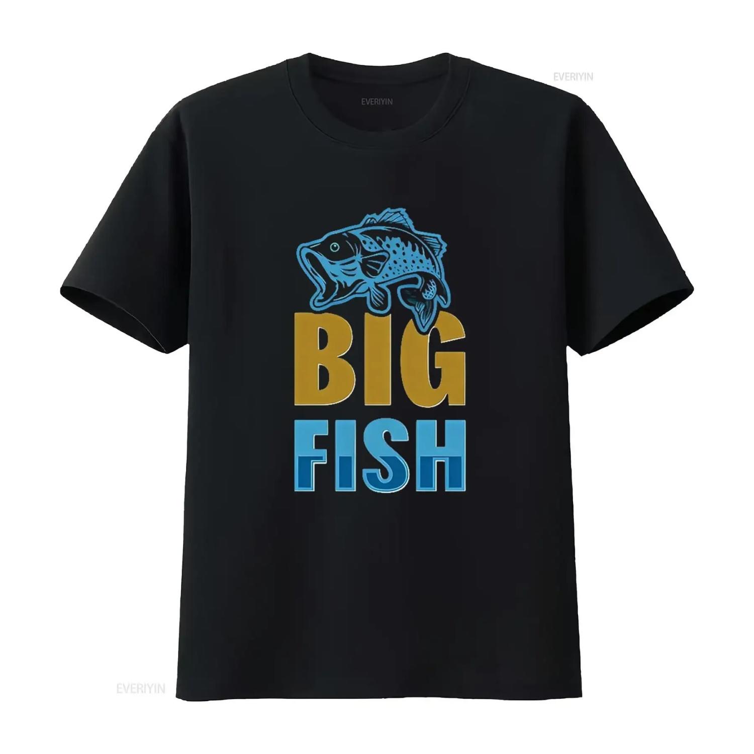 

BIG FISH Round Neck T Shirt Black X Large vintage Washed streetwear Top For Everyday Wear graphic designer clothes Stretched XXXXXL