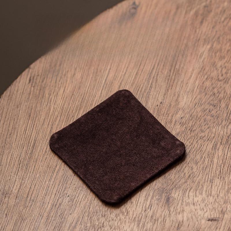 Canvas tie-dye teacup pad absorbent pot pad Chinese retro anti-scalding fabric coaster dry tea pad