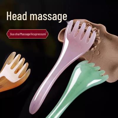 Resin Five-Claw Head Massager & Meridian Gua Sha Therapy Comb
