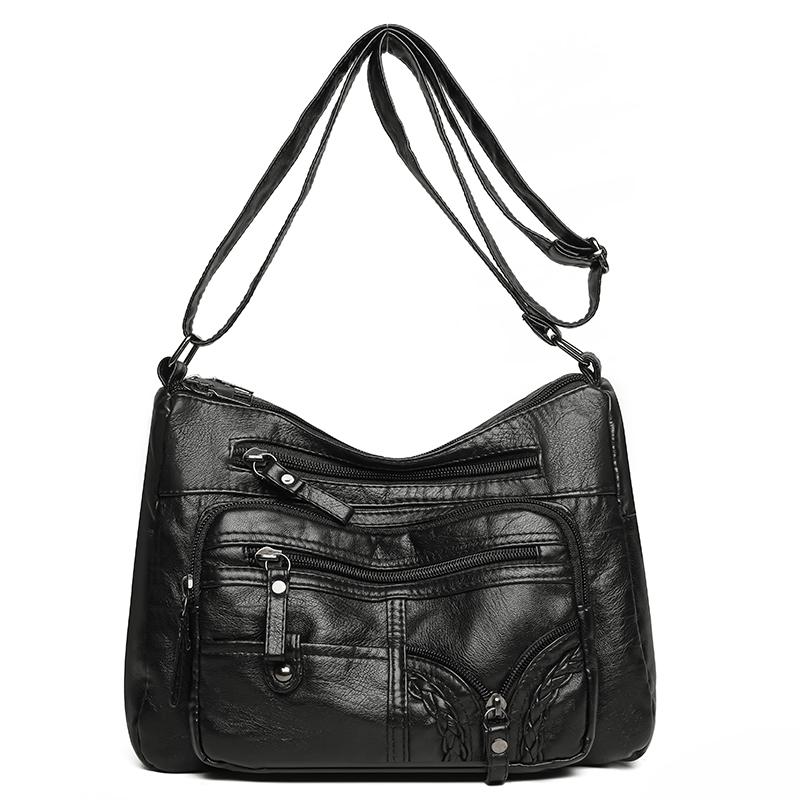 Women's Shoulder Bag PU Large Capacity Multifunctional Messenger Bag Vintage Mother Bag