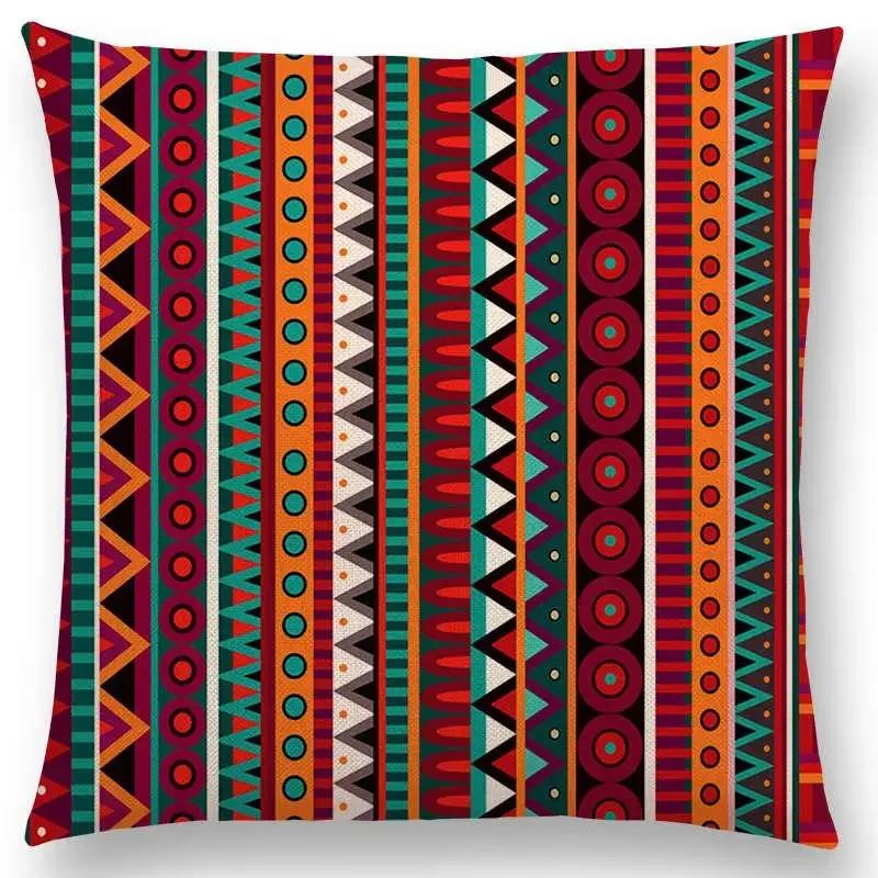 Newest Bohemia Cushion Cover Vintage Pattern Ethnic Striped Navajo Arrow Sofa Throw Pillow Case