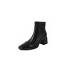 Fashion New Autumn Winter Split Leather Women Boot Shoes for Women Square Toe Fashion Boot Handmade High Heels Boots Zapatos De Mujer