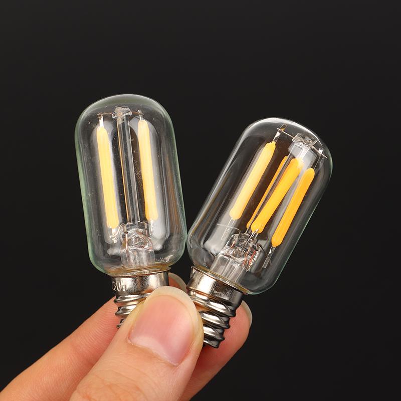 1 szt. Żarówka LED Vintage T20 1W 2W Ciepła Biała 2200K E12 E14 110V 220V Ściemnialna Żarówka Szklana Żarówka Rurkowa do Lodówki