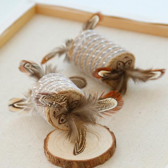 Katzenfeder-Spielzeug Eingebaute Stimme Bissfest Kratzfest Naturfedern Haustier Katze Kätzchen