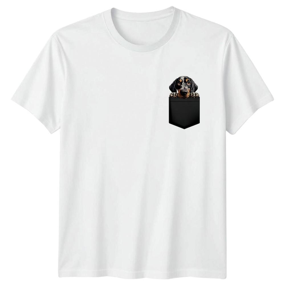 Hound Dog In Pocket Graphic Unisexs TShirt Unisexs Tee Animals Dogs S