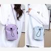 Compact Polyester Crossbody Phone Bag Solid Color Casual Drawstring Small Bag Single Shoulder Bag Unisex