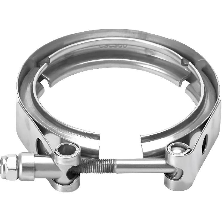 2.5 Inch V Band Clamp, Corrosion Resistant Car Stainless Steel Quick Release Exhaust Clamp, V-Band Bolt Clamps for Turbo Downpipe Exchange Exhaust
