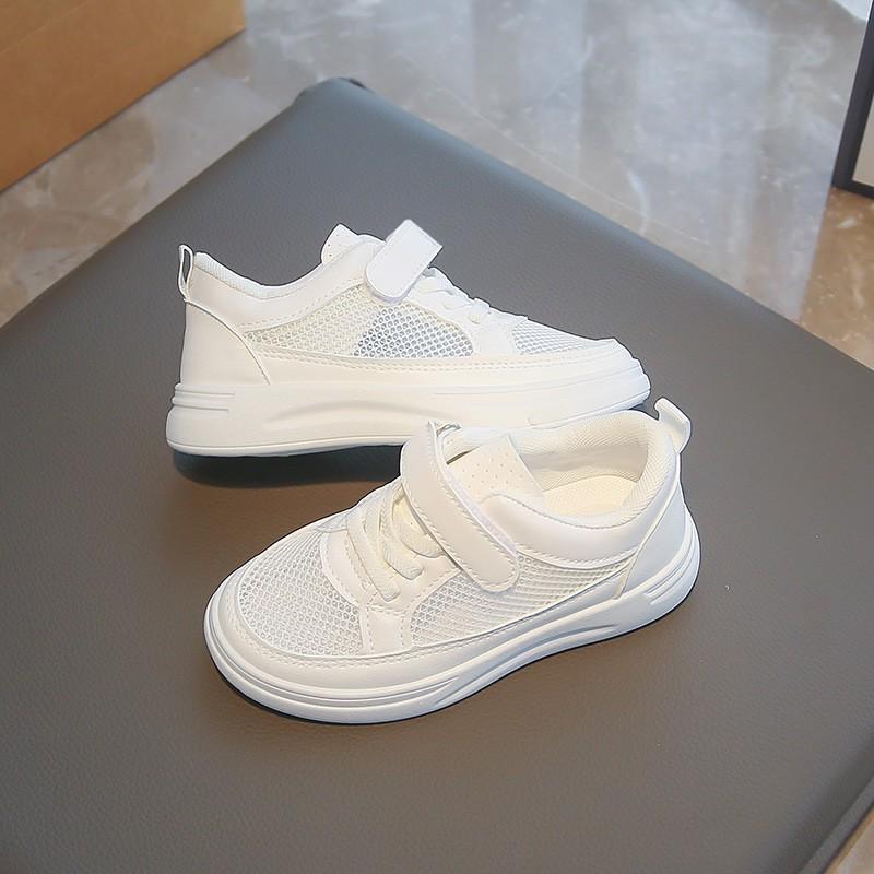 Kids White Mesh Sneakers 2026 Breathable Lightweight Casual Shoes With Unisex