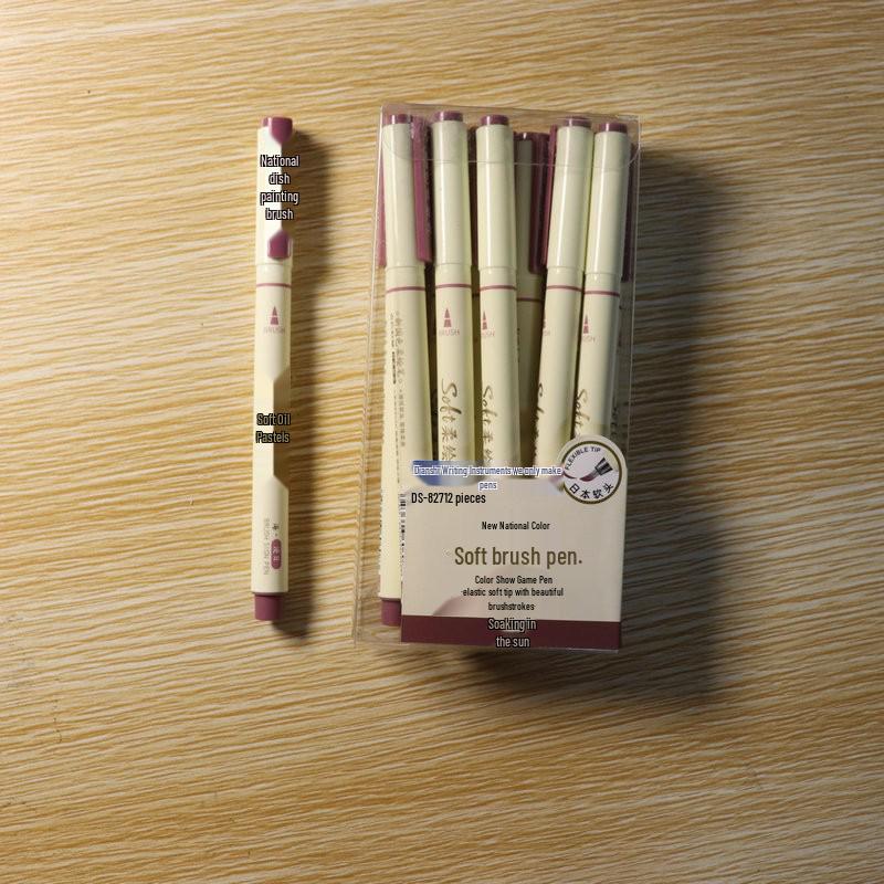 

Stone Point Soft Drawing Pen Set - Student Colored and Hair Brush Pens with Elastic Soft Brush Tip