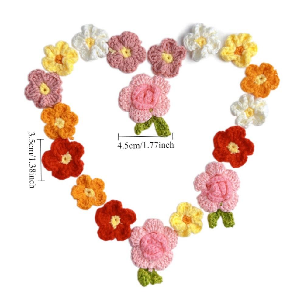 Knit Flower Head Creative Hand-woven Bouquet Clothes Bag Decorating Sewing Accessory Wedding Table Fake Ornament
