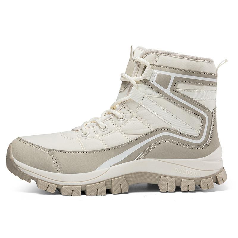 

Women s velvet cotton shoes fashion outdoor snow boots trend platform high-top hiking shoes 43 білий