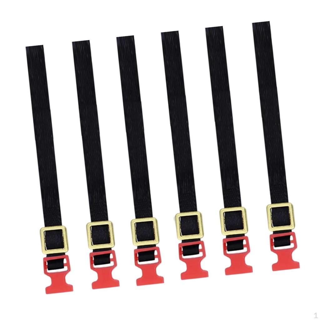 6 Pieces Luggage Rope Roof Rack Tie Down Strap Black 1:10 Scale Replace Part Sturdy for RC Hobby Car