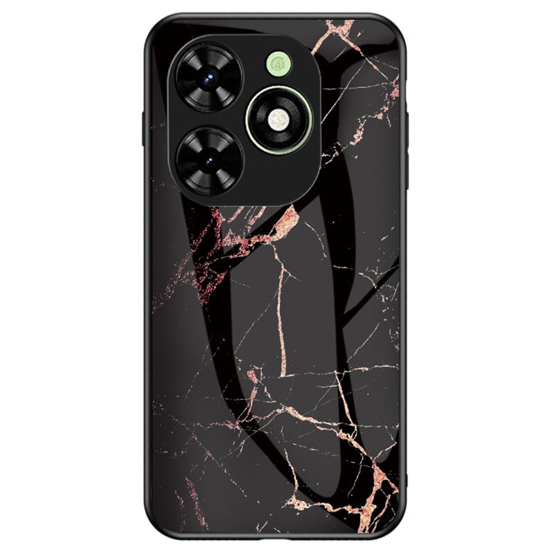 For Infinix Smart 8 4G Tempered Glass Case Marble Pattern Anti-Drop Phone Cover