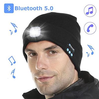 Berretto invernale Cuffia Bluetooth senza fili Cappello da ciclismo all'aperto Musica leggera a LED Cappellini per maglieria caldi