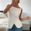 Sexy Summer Shirt Women's Shoulder Strap Style Solid Color Slim Fit Sleeveless Vest Top Women's Clothing