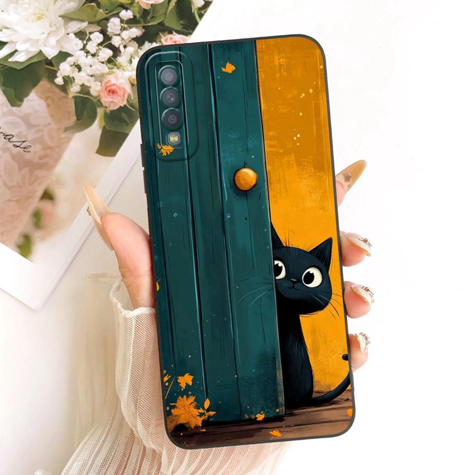 Handyhülle mit niedlichem Katzen- und Entenmotiv für Samsung Galaxy A7 2018 (SM-A750F) und Samsung A9 2018 (SM-A920F).