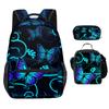 Classico Novità Fresco Bello Farfalla Stampa 3D 3pz/Set Studente Borse Scolastiche Zaino per Laptop Borsa a Tracolla Borsa Pranzo Astuccio