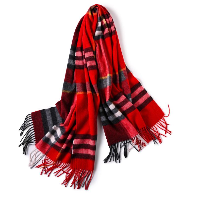 Milk camel pure wool scarf women's autumn and winter versatile thickened cashmere scarf new shawl dual-purpose