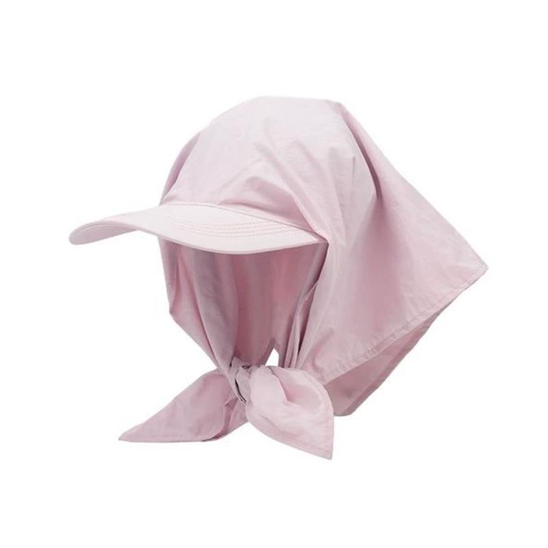 

Casual Outdoor Baseball Cap with Detachable Neck Flap Bandana Women Sun Protection Breathable Quick Dry Hat розовый