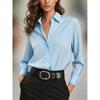 Women's New Solid Color Long Sleeve Shirt Business Casual Base Shirt