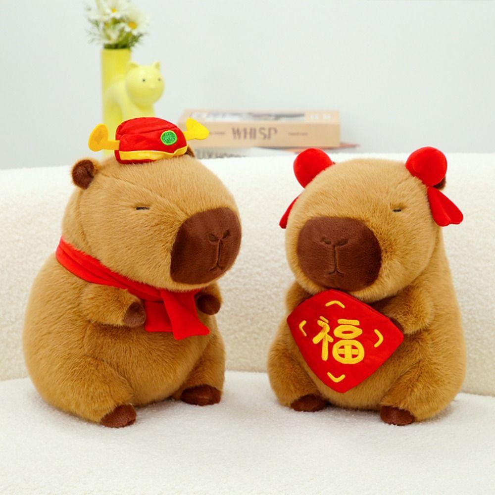 Stuffed Capybara Plush Doll Soft Stuffed Capybara Doll Kawaii Simulation Capybara Toy  Home Decor