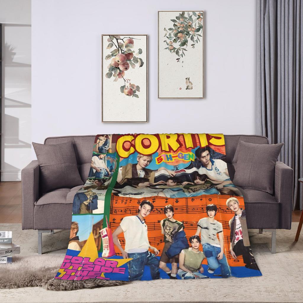 CORTIS Kpop  Soft Blanket  Picnic Plush Throw Blanket Graphic Couch Bed Flannel Bedspread Sofa Bed Cover