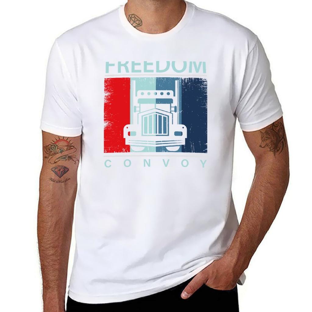 Freedom Convoy Canada 2022 Tshirt Basic Casual Short Sleeve Cotton Shirt