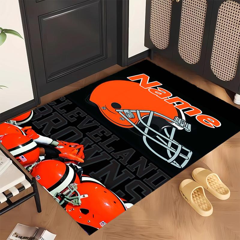 Cleveland Browns (1) Personalized Name Office Carpet Stylish Decor for Living Room Bedroom Kitchen