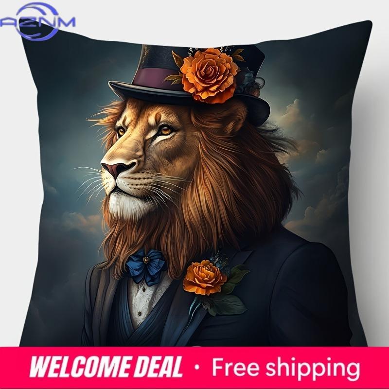 Fancy Animal Portraits Pillowcasesliving Room Sofa Cushion Cover, Soft And Comfortable, Bedroom Room Decoration