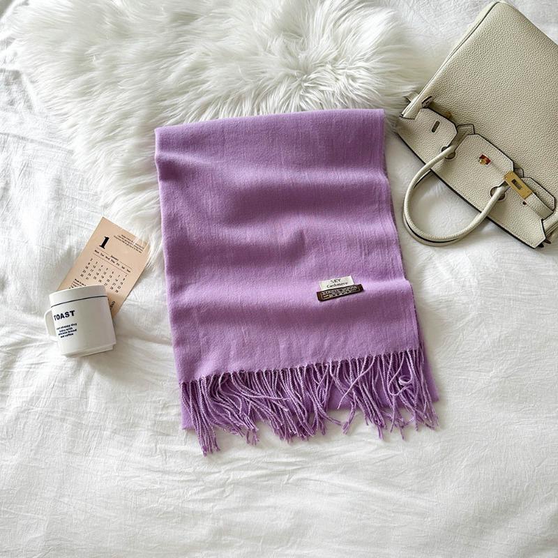 Solid color scarf women's winter new imitation cashmere scarf multi-color warm scarf long shawl