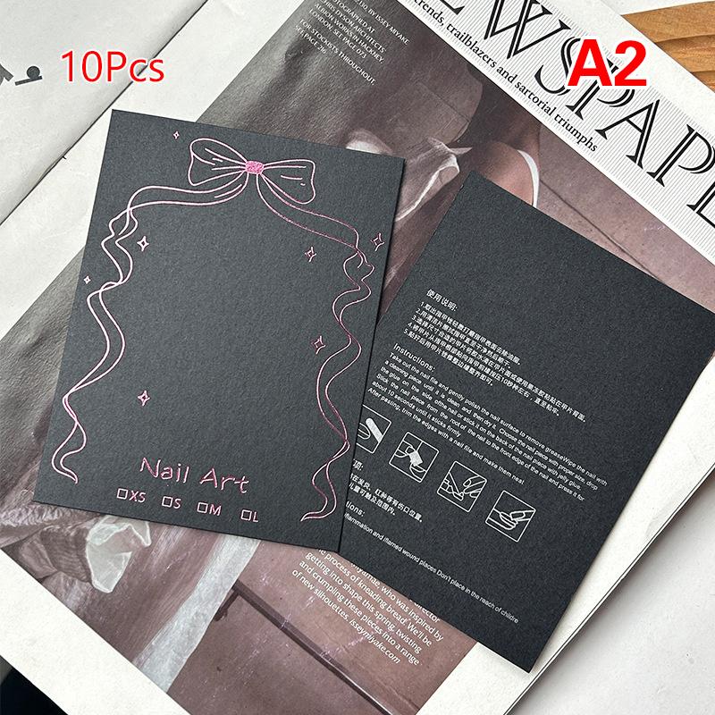 

10 шт. Карточки для демонстрации дизайна ногтей Простой стиль Стильная карточка для упаковки накладных ногтей Прочные Многоразовые инструменты для ногтей A2