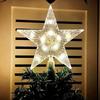 Decorațiune Pom de Crăciun 15cm Stele Lumini Alb Cald Decor Cameră Casă Lampă LED Strălucitoare Festival Crăciun Vârf Stea Navidad 1.07in