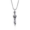 Vintage Sixword Mantra Dangling Pendant With Alloy Chain For Spiritual Jewelry