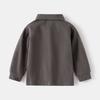 2-8 Years Kids Boys Lapel Button Neck Sweatshirt Pullover Top