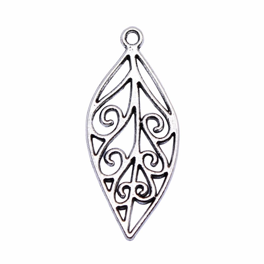 Filigree Leaf Charms Antique Alloy Pendants For Nature Inspired Jewelry