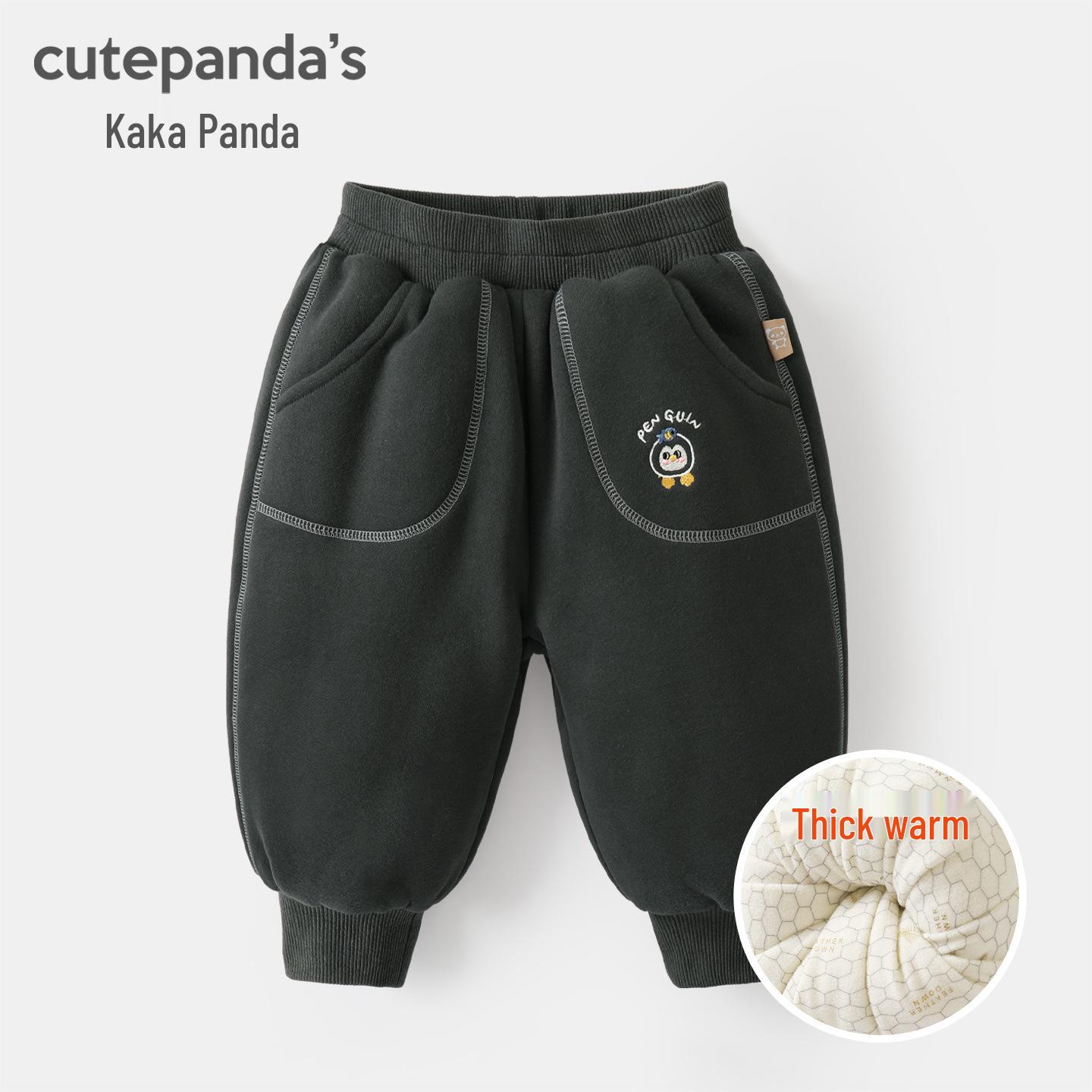 Kaka Panda Kids  Winter Sports Pants - Thick, Warm Cotton for Boys & Girls 73 cm