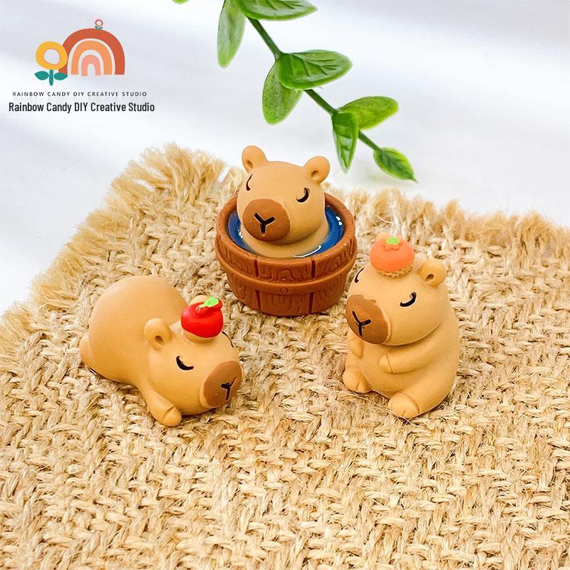 Mattiertes Capybara 3D Figur Schlüsselanhänger & Magnet - DIY Schmuckzubehör