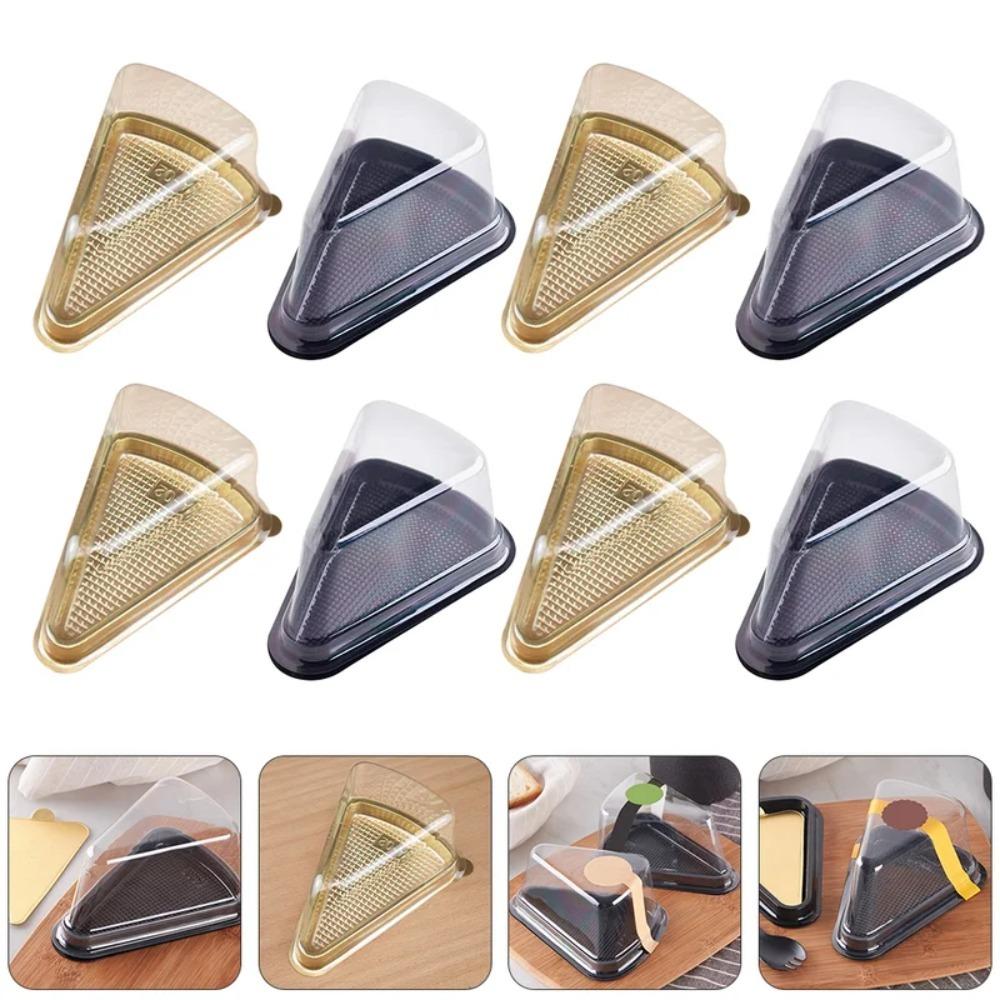 50Pcs Disposable Cake Slice Boxes Triangular Dessert Containers Commercial Cheesecakes Box  Bakery