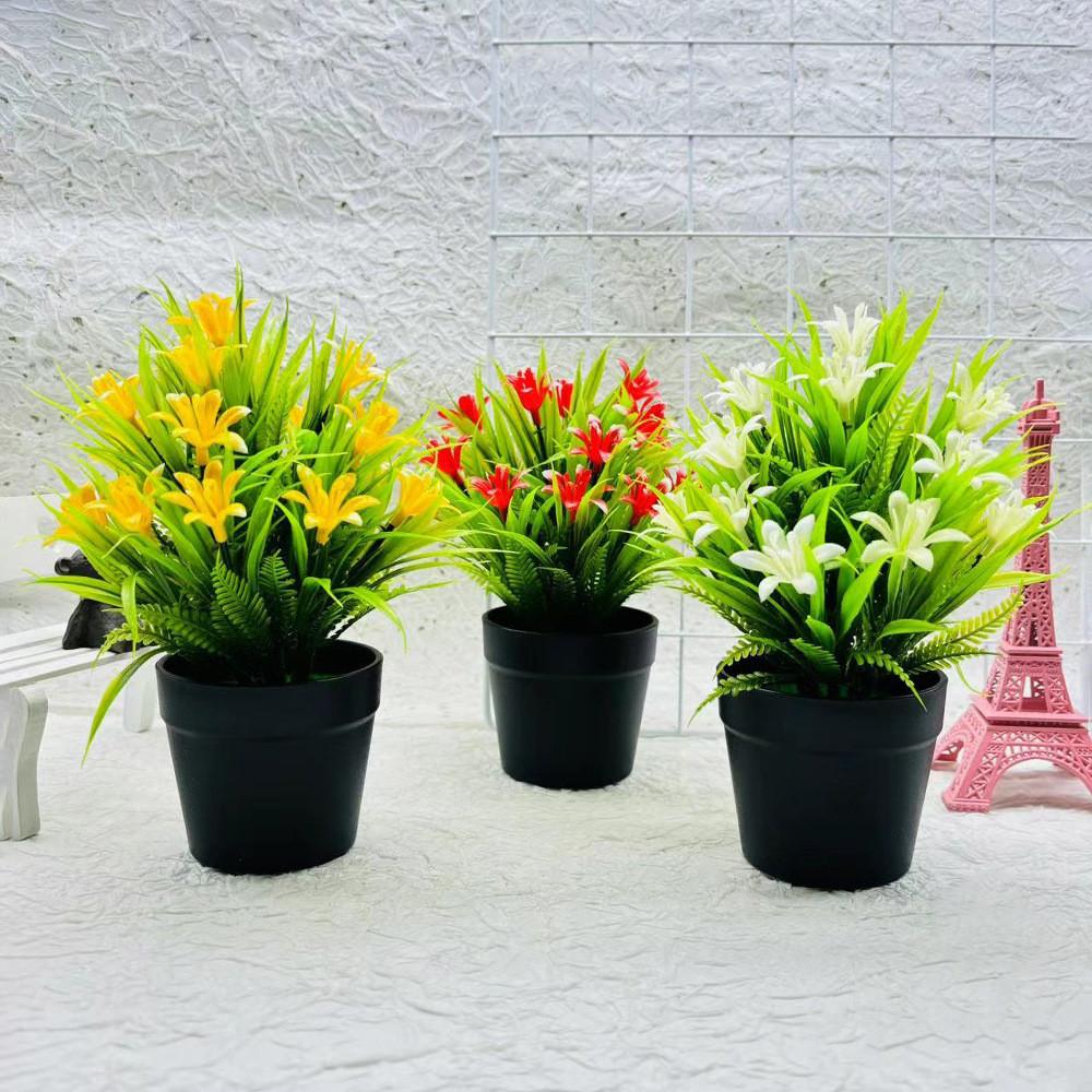 Small Orchid Plant Plastics Potted Plant Window Dressing For Hotel Decor