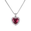 Bright Crystal Red Heart Pendant Necklace for Lady Engagement Accessories Trendy 925 Silver Necklace Choker Women Jewelry Gift