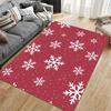 Red Carpet with White Snowflakes Suitable As a Non-slip Mat for the Living Room or Bedroom Sofa