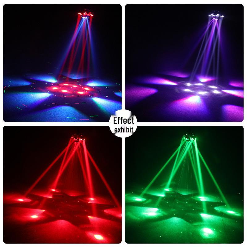 Bee Eye Six-Armed Rotating Laser Stage Light for Indoor Ambiance