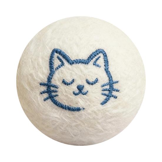 Faux Wool Ball Cat Toy Soft Felt Cat Ball Interactive Enrichment Toy