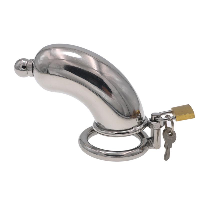 Stainless Steel Men's Chastity Lock CB Penis Lock Cage Cylinder Fully Wrapped with Catheter Alternative Binding Wearing Toys