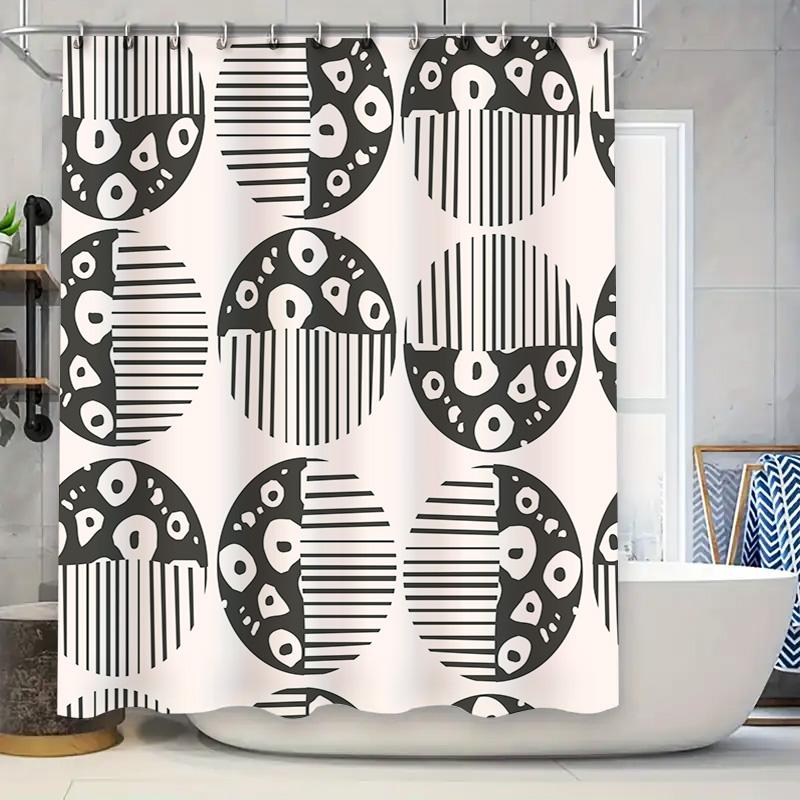 

Modern Abstract Bath Shower Curtain With Black White Geometric Design Home Decor Bathroom Accessories For Kids Room Decoration W60H190(CM)-1 Pcs