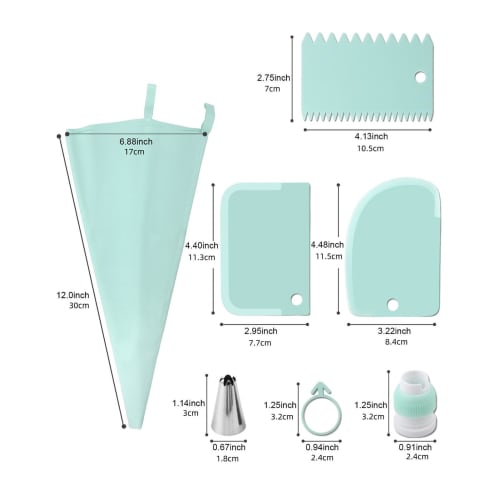Gevrkjenp Reusable Pastry Bags, Cake Decorating Supplies, 15-Piece Icing and Piping Tip Set - Durable Cake Decorating Frosting Piping Kit for Decorati