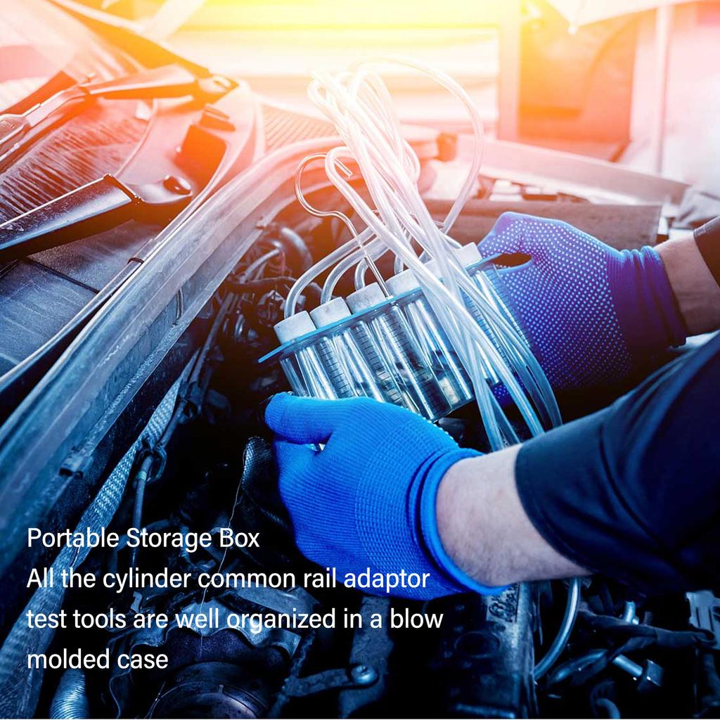 Diesel Injector Flow Test Kit Efficient Multifunctional Heavy Duty Construction Common Rail Adaptor Fuel Tester Set