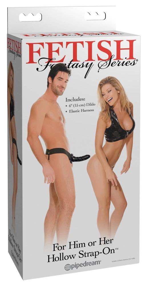 Fetish Fantasy Series - Hollow Natural Strap-On Dildo Black 18cm