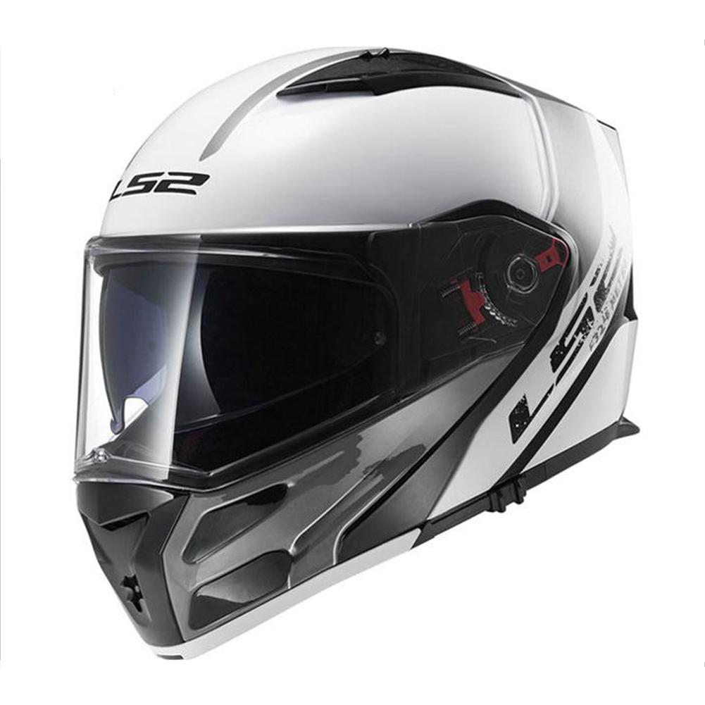 LS2 Helmet Outdoor Riding Flip-up Dual Lens Anti-Fog Motorcycle Helmet Ff324